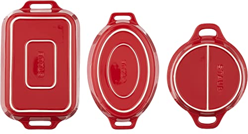 Staub Ceramic Baking Dish Set, 3pc, Cherry K370