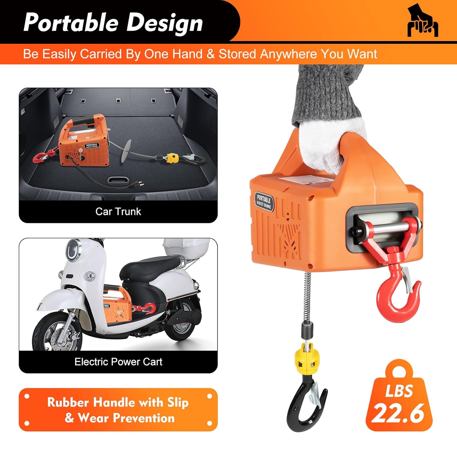 Electric Hoist Winch 660LBS 110V Wireless Remote k7