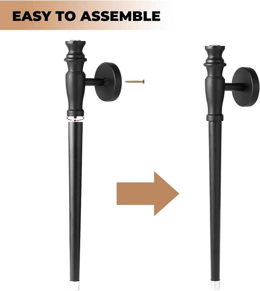 Wall Candle Sconces Set of Two, Wooden Black Taper Candle Holders by ZSHLXM T5080