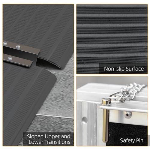 Foldable Wheelchair Ramp 8FT Aluminum Non-Slip q7