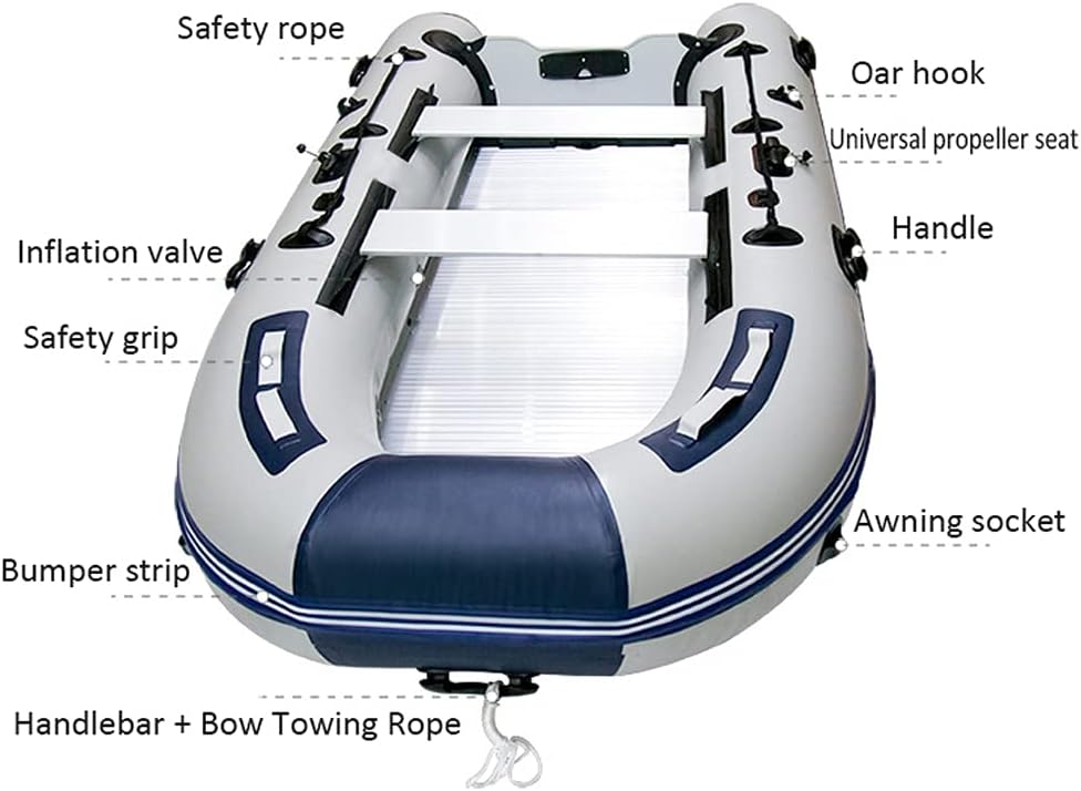 Inflatable Fishing Boat 7.5 ft 2-Person Portable Kayak with Aluminum Bottom A4318