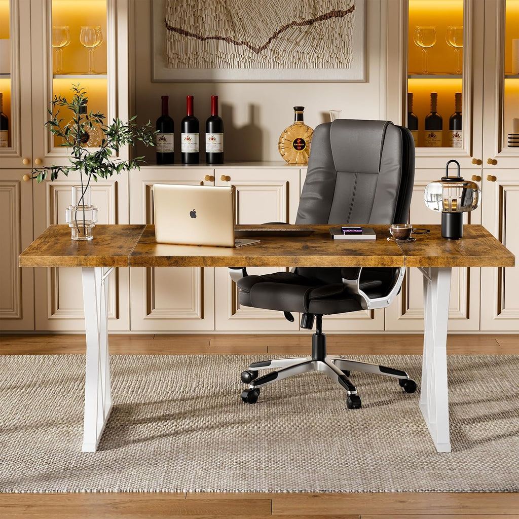 70.8" Home Office Computer Desk with X-Shaped Metal Legs B139350