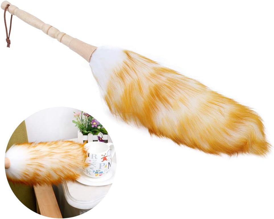 Soft Wool Duster with Wooden Handle for Household Cleaning W9302