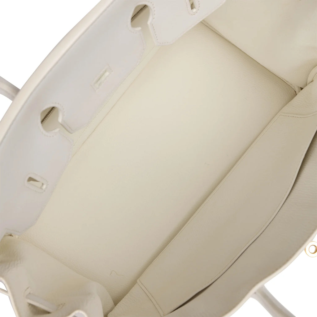 White Epsom Leather Birkin 35 Gold Hardware k7