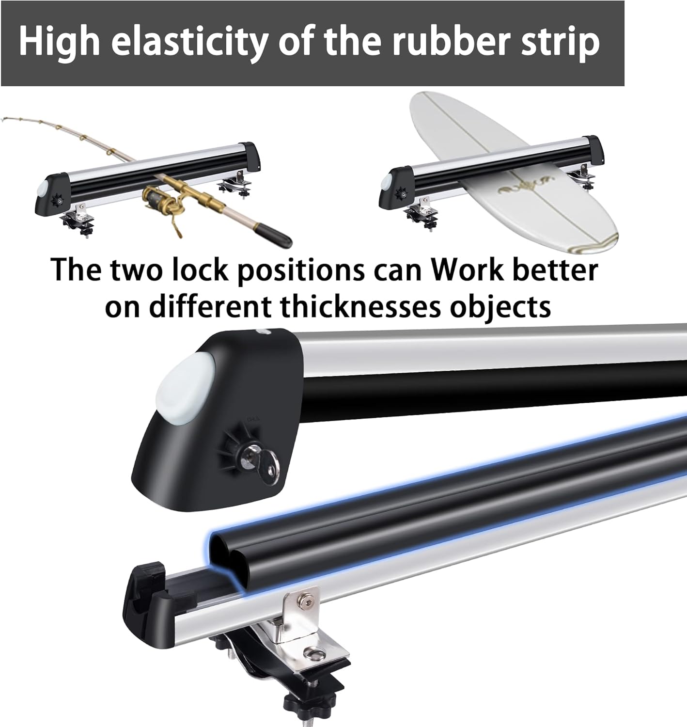 Aluminum Universal Car Roof Rack Ski Snowboard Carrier f8