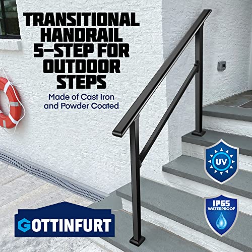 Outdoor Step Handrail 3-Step Porch Railing with Hook Kit a7