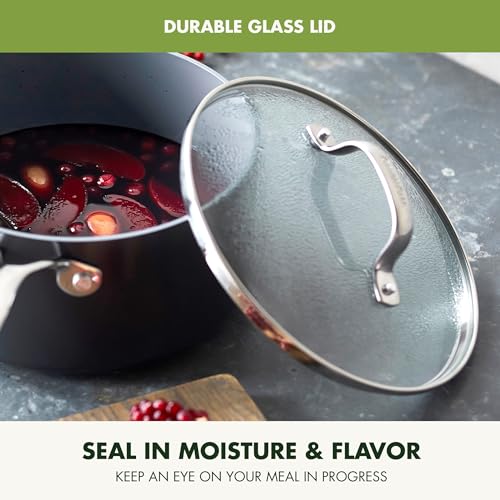 GreenPan Valencia Pro Hard Anodized Ceramic Nonstick Saucepan Pot Set with Lids, Gray L364200