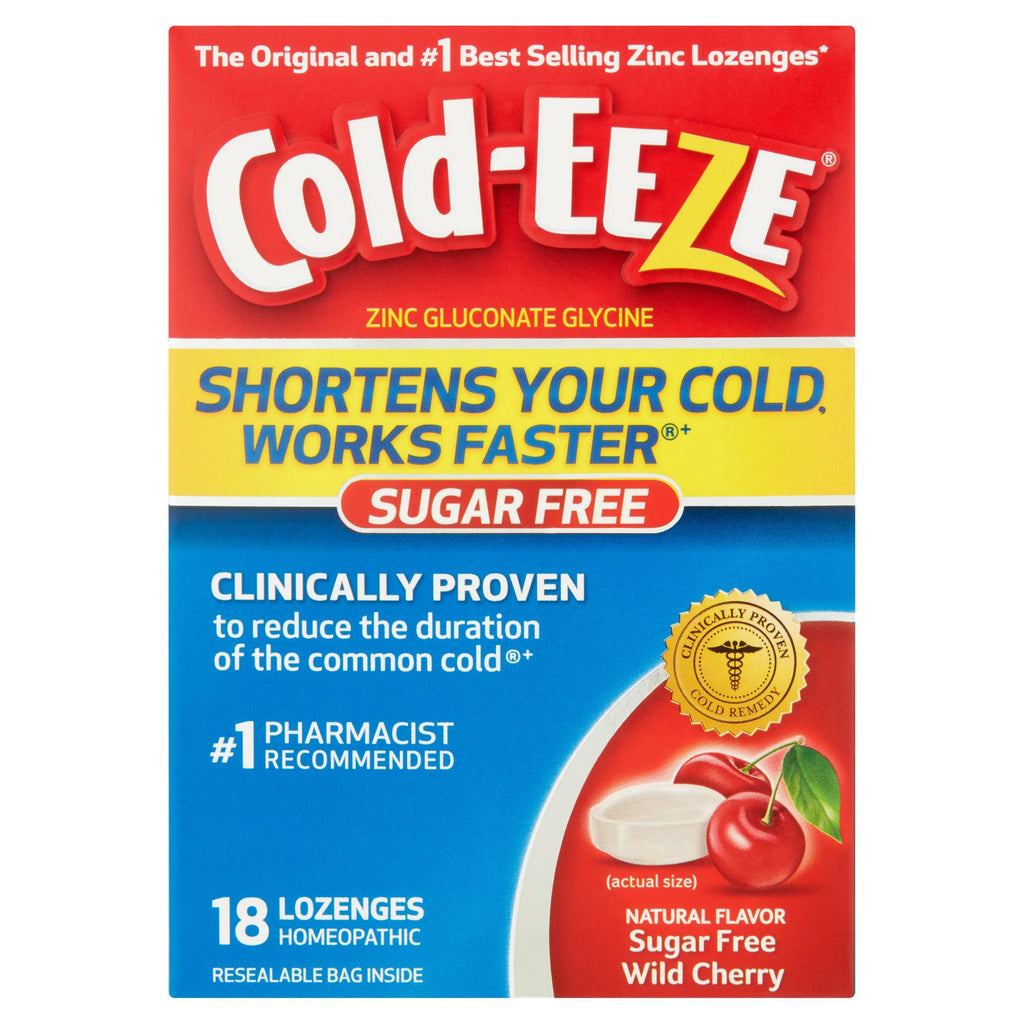 Cold-EEZE Natural Sugar-Free Wild Cherry Flavor Lozenges, 18 Ct