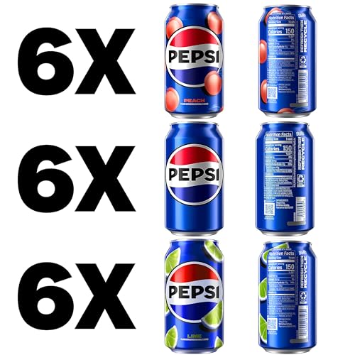 Pepsi Summer 3 Flavor Variety Pack, 12 Fl Oz Cans (Pack of 18) G44966