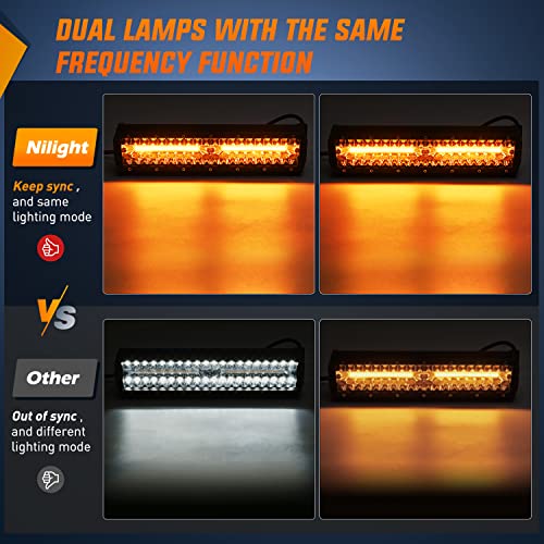 Nilight LED Light Bar 12 Inch 300W Spot Flood Combo 2 Pcs 4 inch 60W LED Pods Boat Driving Fog Lights with Off Road Wiring Harness- 3 Leads for Trucks Pickup Golf Cart SUV ATV UTV 4x4 Van Camper a7