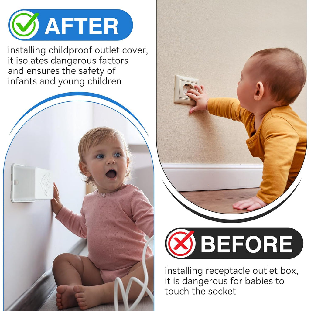 Feekoon 2Pack Extra Large Baby Proof Outlet Covers Box for Childproof F42032