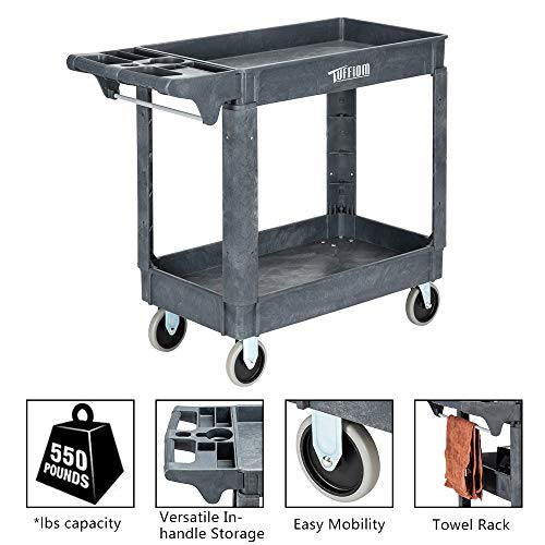 Plastic Utility Cart with Wheels Heavy Duty 3-Tier Storage a7