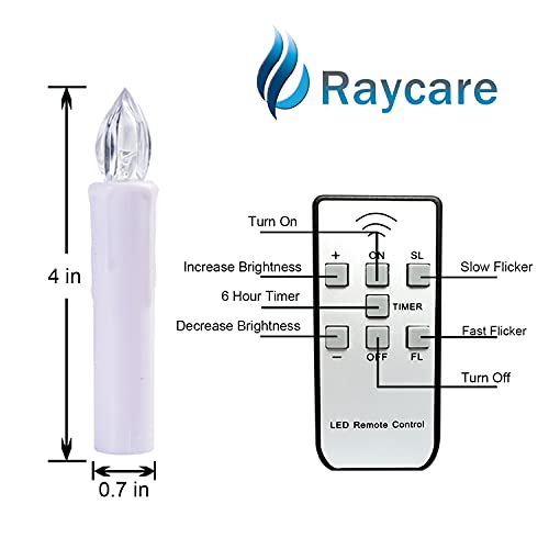 Battery Operated Taper Candles with Remote Timer Warm White Flickering Lights k7m