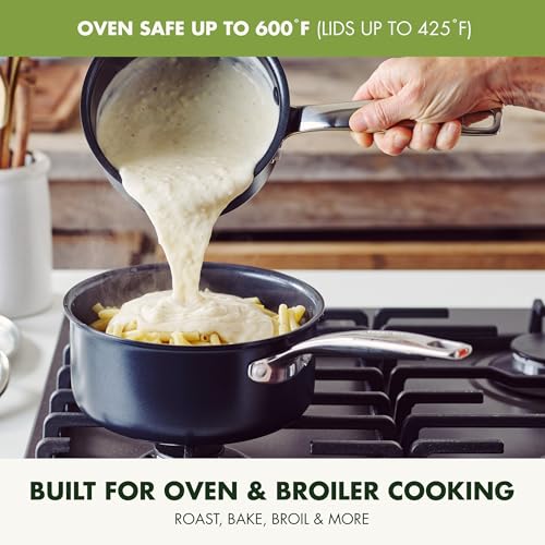 GreenPan Chatham Hard Anodized Ceramic Nonstick 3QT Saucepan with Lid W381
