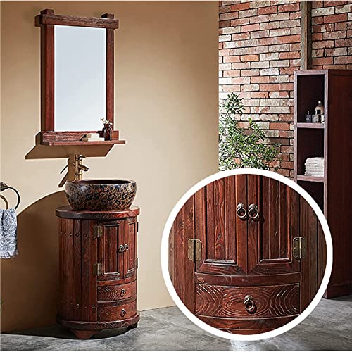 Freestanding Pedestal Sink Retro Bathroom Vanity Cabinet Set T30700