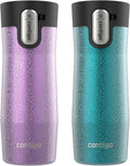 Contigo® AUTOSEAL® West Loop Vacuum-Insulated Stainless Steel Travel Mug with Easy-Clean Lid, 16 oz, 2-Pack, Crystal Pansy; Crystal Juniper