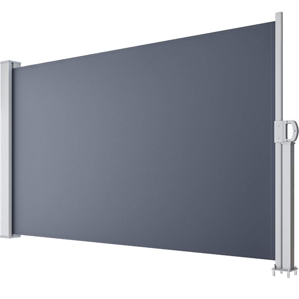Retractable Side Awning 118" x 78", Waterproof Privacy Screen for Patio, Gray P1996
