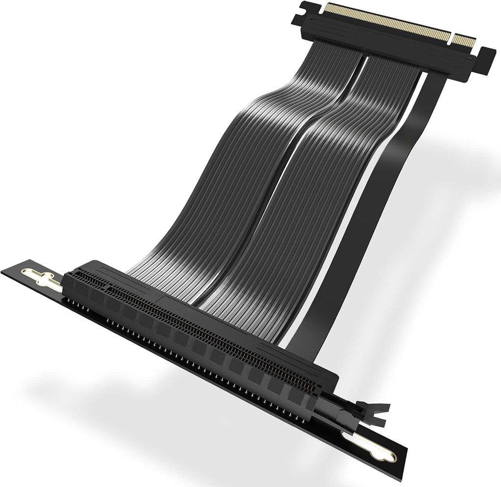 ASIAHORSE PCIE 4.0 16x Shielded Extreme High Speed Riser Cable with PCI Express Port for GPU Extension Card-Right Connector(20CM-90)