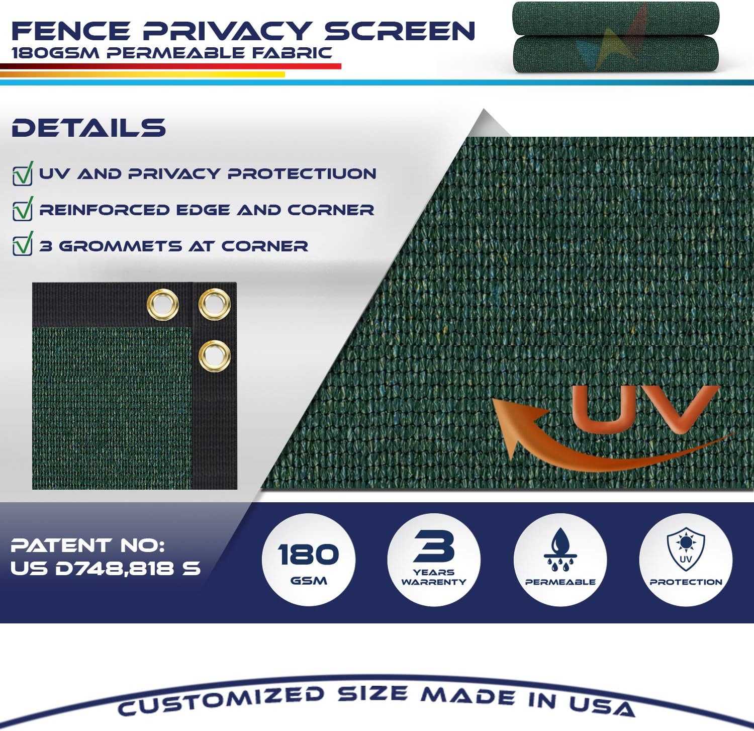 Fence Privacy Screen 15x27 ft Heavy Duty Mesh Green k7m