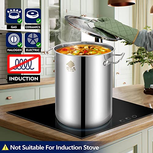 ARC 32QT Stainless Steel Stock Pot 6-Piece with Basket and Steamer Rack L393867