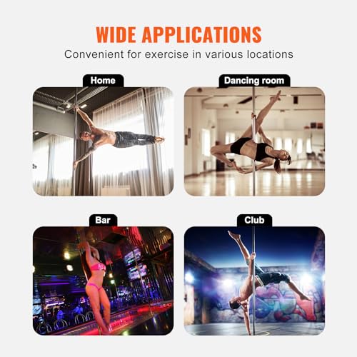 Dancing Pole Spinning Static Portable Removable Stainless Steel Fitness Pole q7k