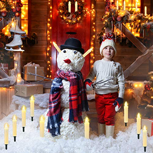 LED Window Taper Candles with Remote Timer, Battery Operated Flickering Lights k7m
