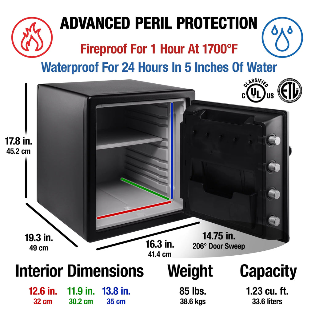 SentrySafe SFW123ES Water and Fire Resistant Safe with Digital Keypad Lock M30884