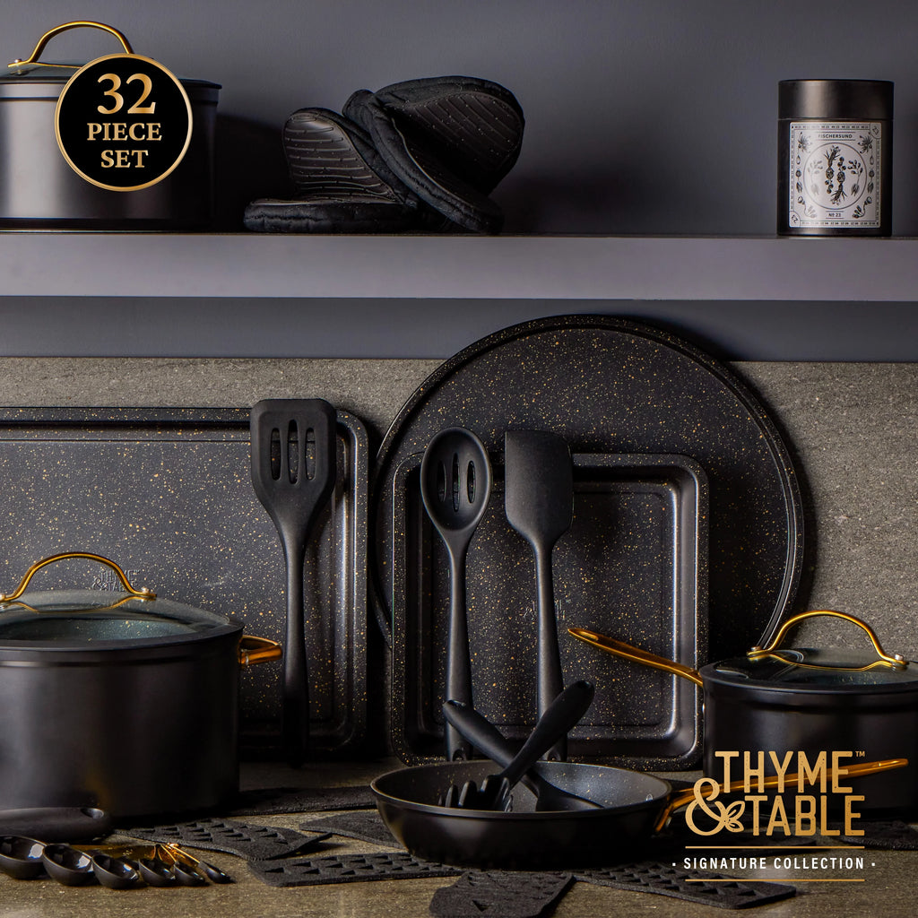Non-Stick Cookware & Bakeware Set 32-Piece Black k7