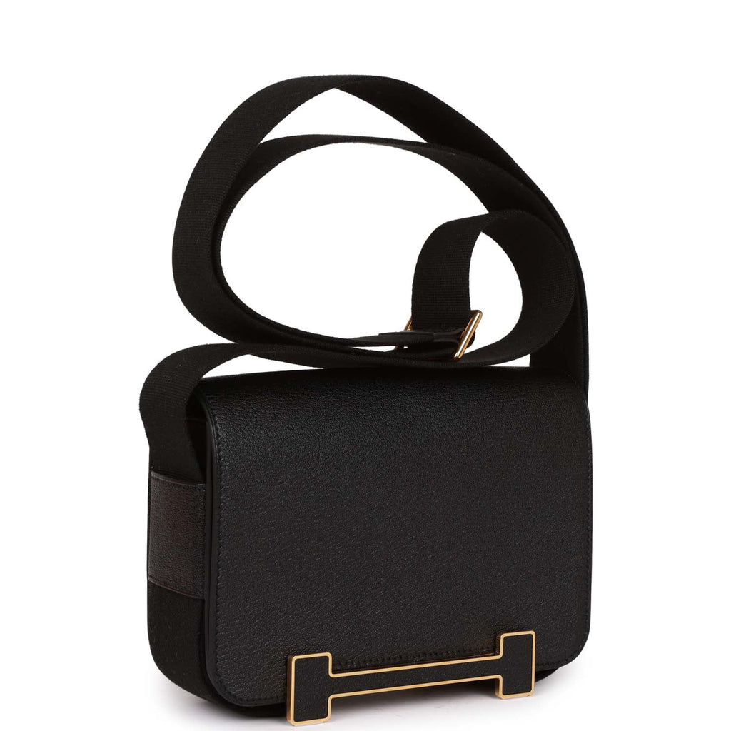 Black Chevre Gold Hardware Bag k7