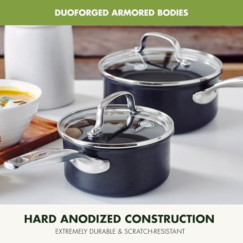 GreenPan Chatham Hard Anodized Ceramic Nonstick 3QT Saucepan with Lid W381