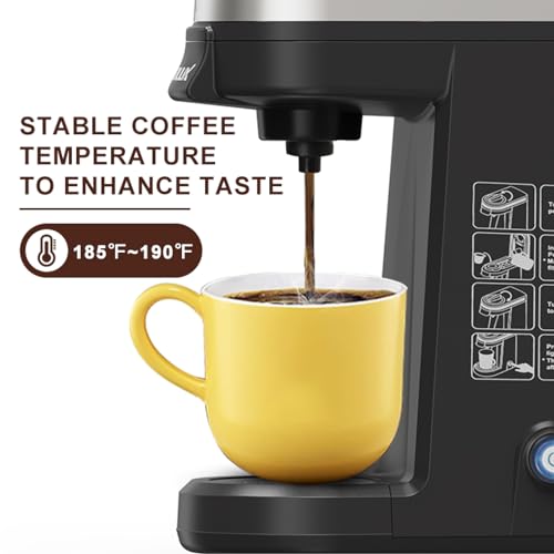CHULUX Single Serve Coffee Maker for K Cup & Ground Coffee, Red G86426