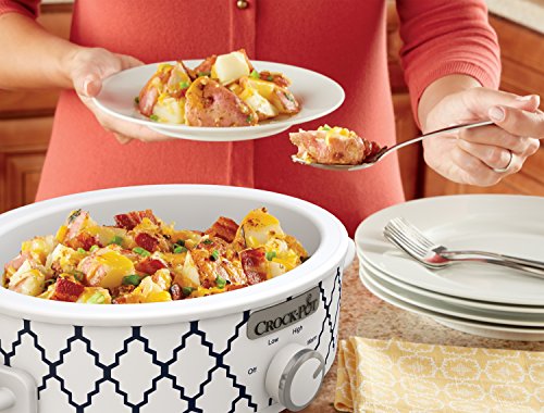Crock-Pot 2.5 Quart Casserole Slow Cooker, White/Blue X1113