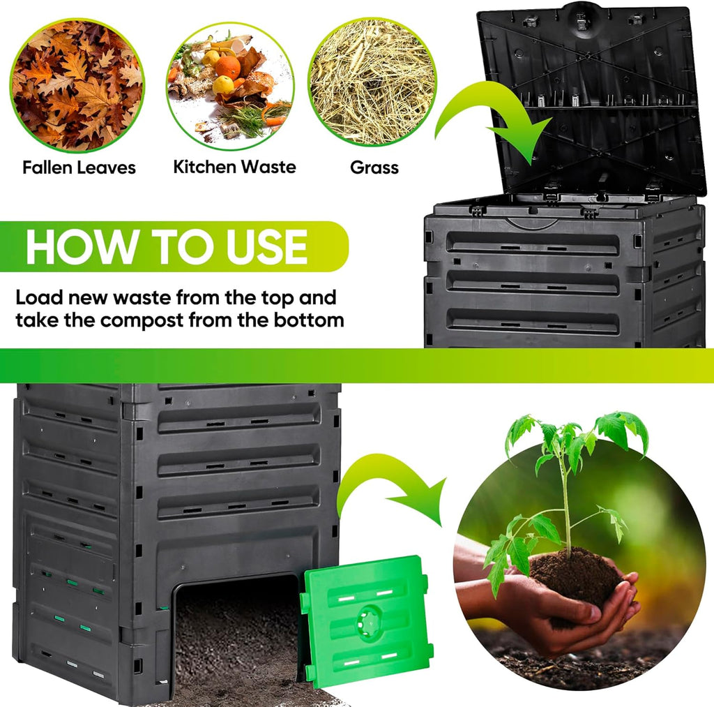 Garden Compost Bin 120 Gallon Outdoor Large Composter BPA-Free a7