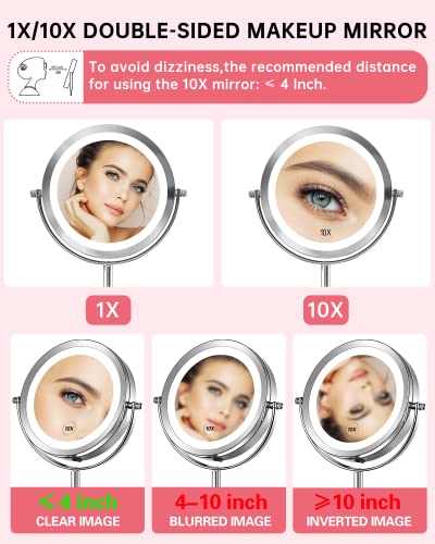 Magnifying Lighted Makeup Mirror Double Sided Swivel 7 Inch k9