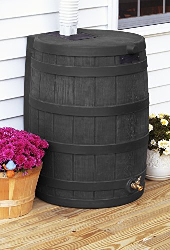 Rain Wizard 50 Gallon Rain Barrel with Diverter Kit - Black E10421