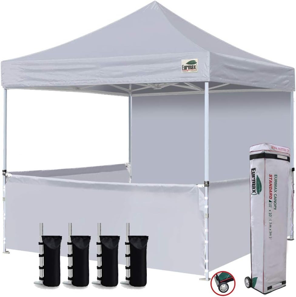 10x10 Pop-up Canopy Tent with Sidewalls and Roller Bag q7k
