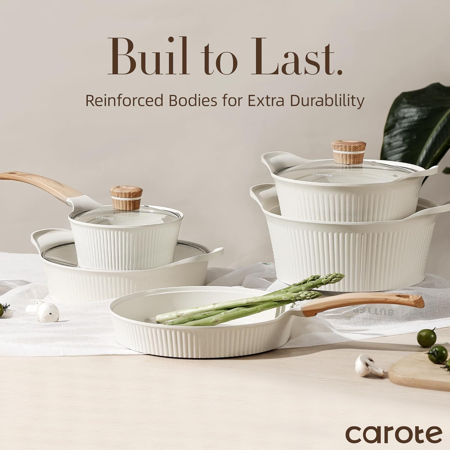 CAROTE Pots and Pans, Non Stick Cookware Set, 12 Pcs, Compatible with All Stovetops K465