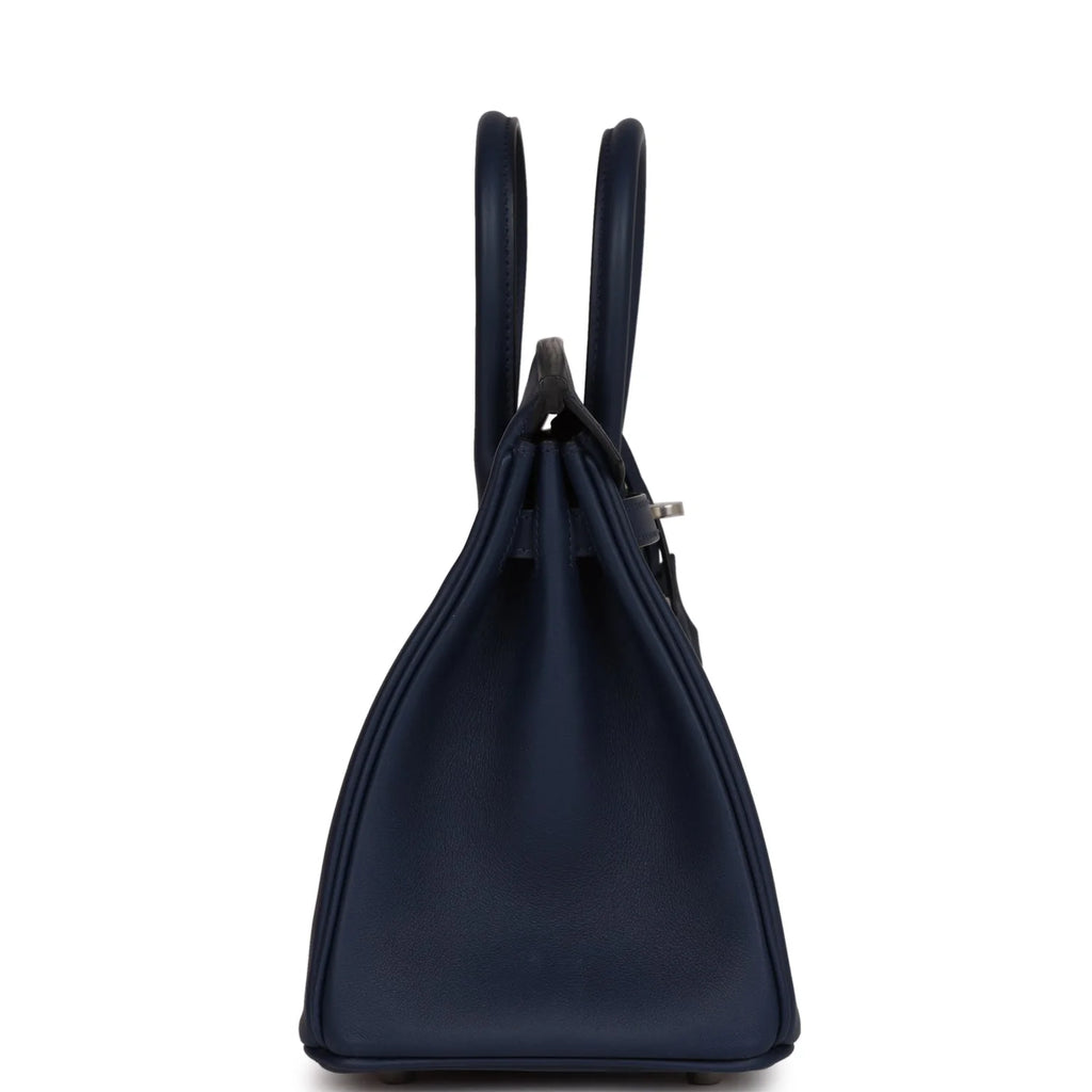 Birkin 25 Bleu Navy Swift Palladium Hardware a7