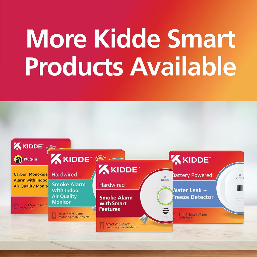 Kidde Smart Smoke Detector WiFi Hardwired with Battery Backup, 2 Pack A8505