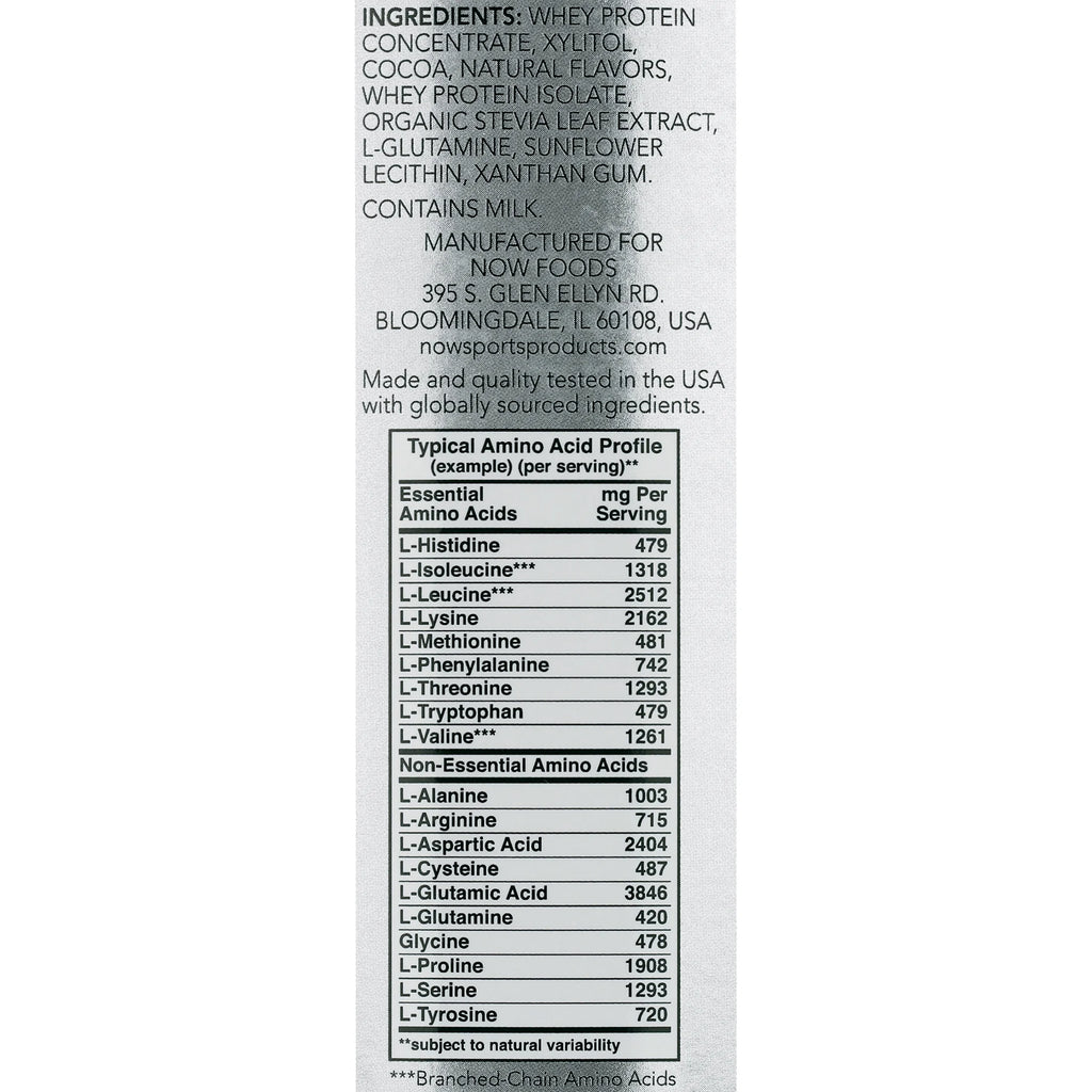 NOW Sports Whey Protein Powder Creamy Chocolate 2 lbs L2126