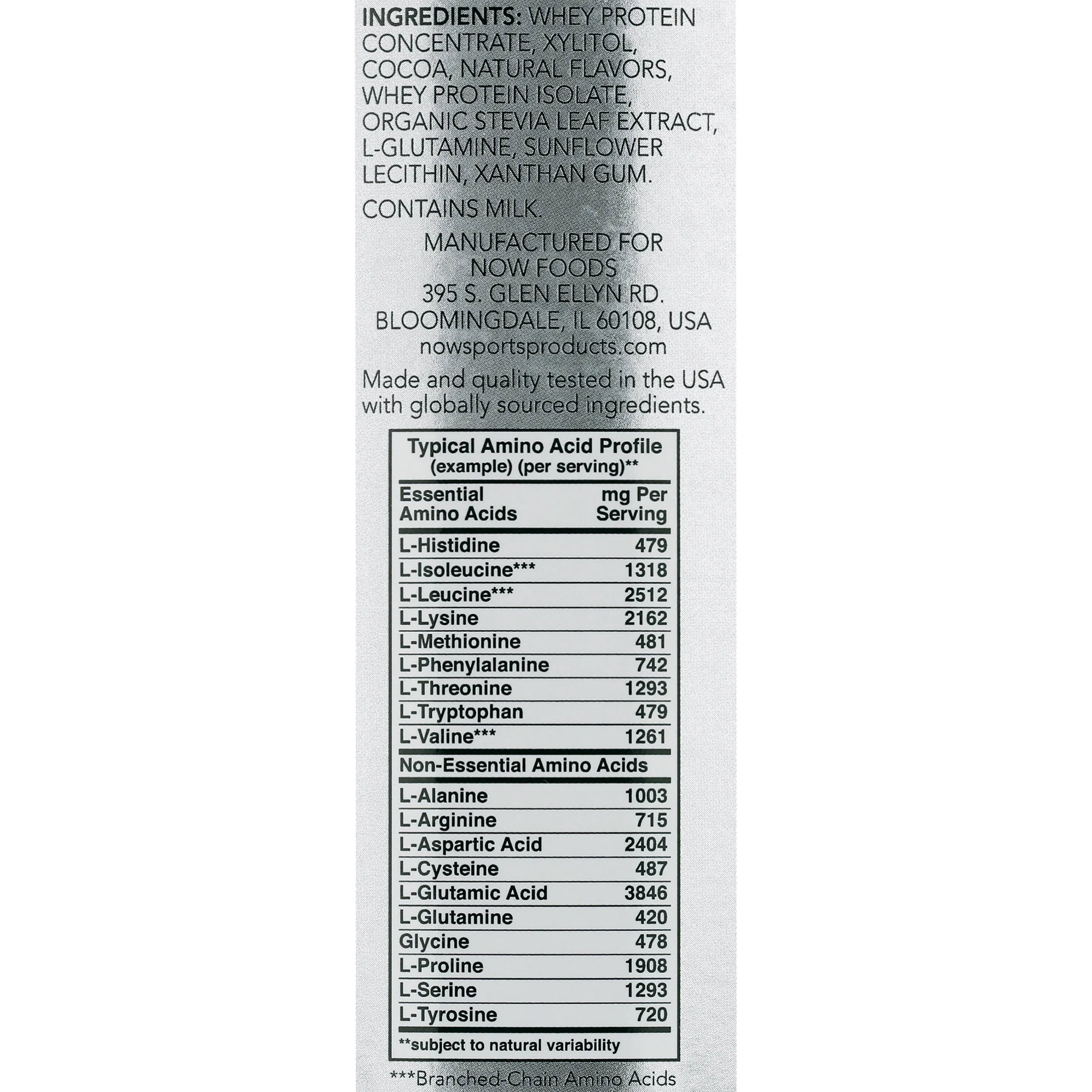 NOW Sports Whey Protein Powder Creamy Chocolate 2 lbs L2126