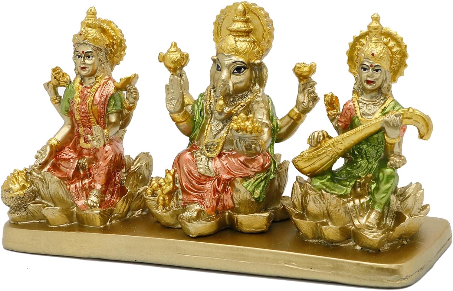 Hindu Gods Lakshmi Ganesha Saraswati Statue for Home Temple Pooja Decor a7