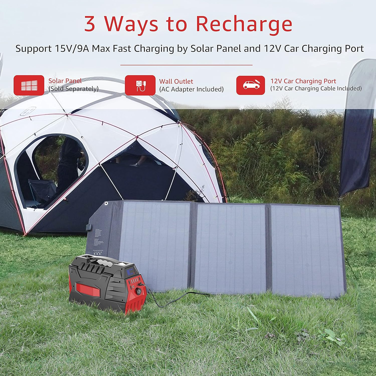 500W Portable Power Station 296Wh Solar Generator Backup Battery Pack a7
