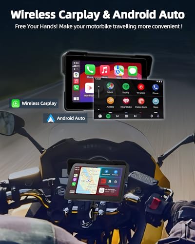 Motorcycle CarPlay & Android Auto 7 inch DVR Screen with Dual 2K Cameras GPS Navigation a7