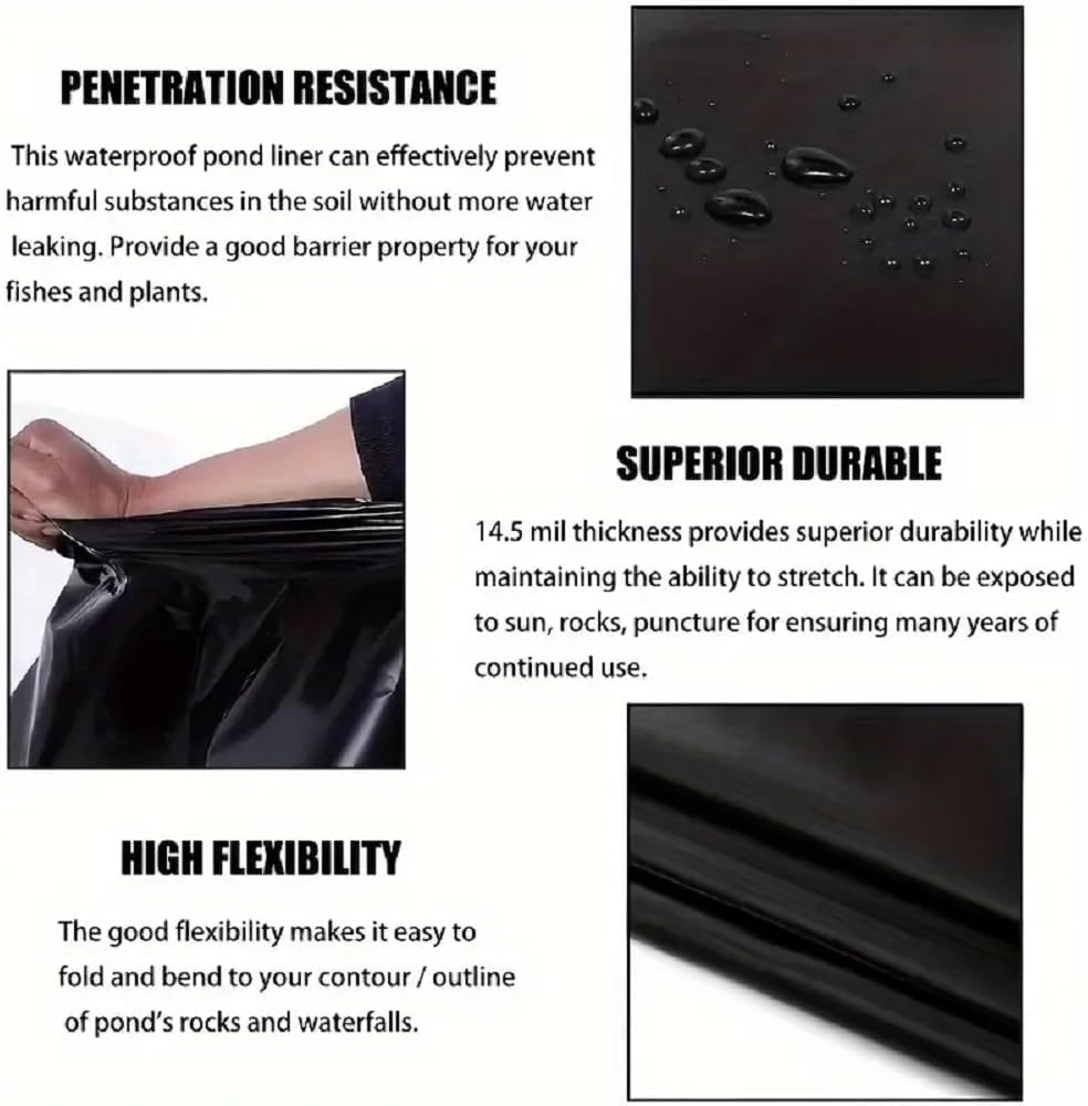 Pond Liner for Garden Streams Fountains Waterfall k7m