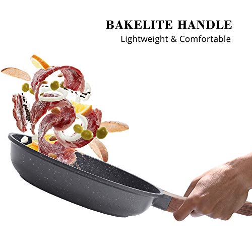 SENSARTE Nonstick Frying Pan Skillet, Swiss Granite Coating, PFOA Free (9.5+11+12.5 Inch) Z33186