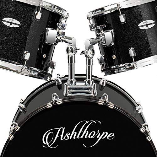 Ashthorpe 5-Piece Full Size Adult Drum Set with Remo Heads & Brass Cymbals S295