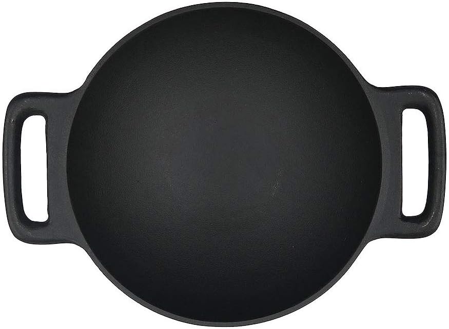 Mr. Bar-B-Q Cast Iron Wok with 2 Handles, Black L3133