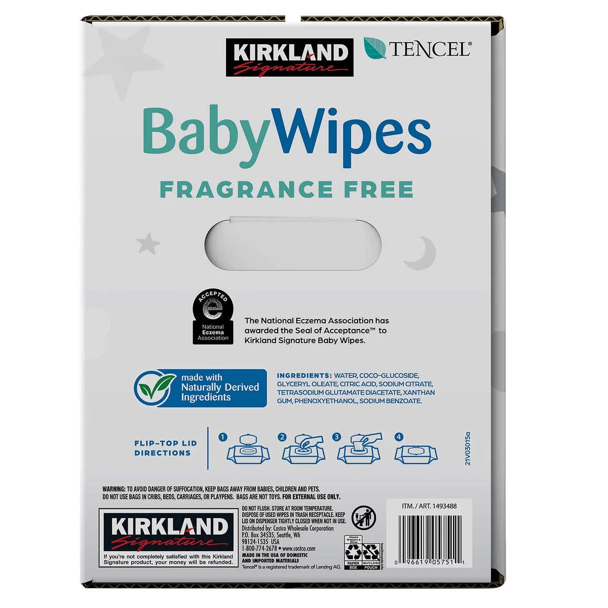 Kirkland Signature Baby Wipes Fragrance Free, 900-count I335255