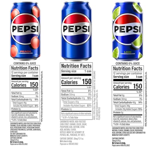 Pepsi Summer 3 Flavor Variety Pack, 12 Fl Oz Cans (Pack of 18) G44966